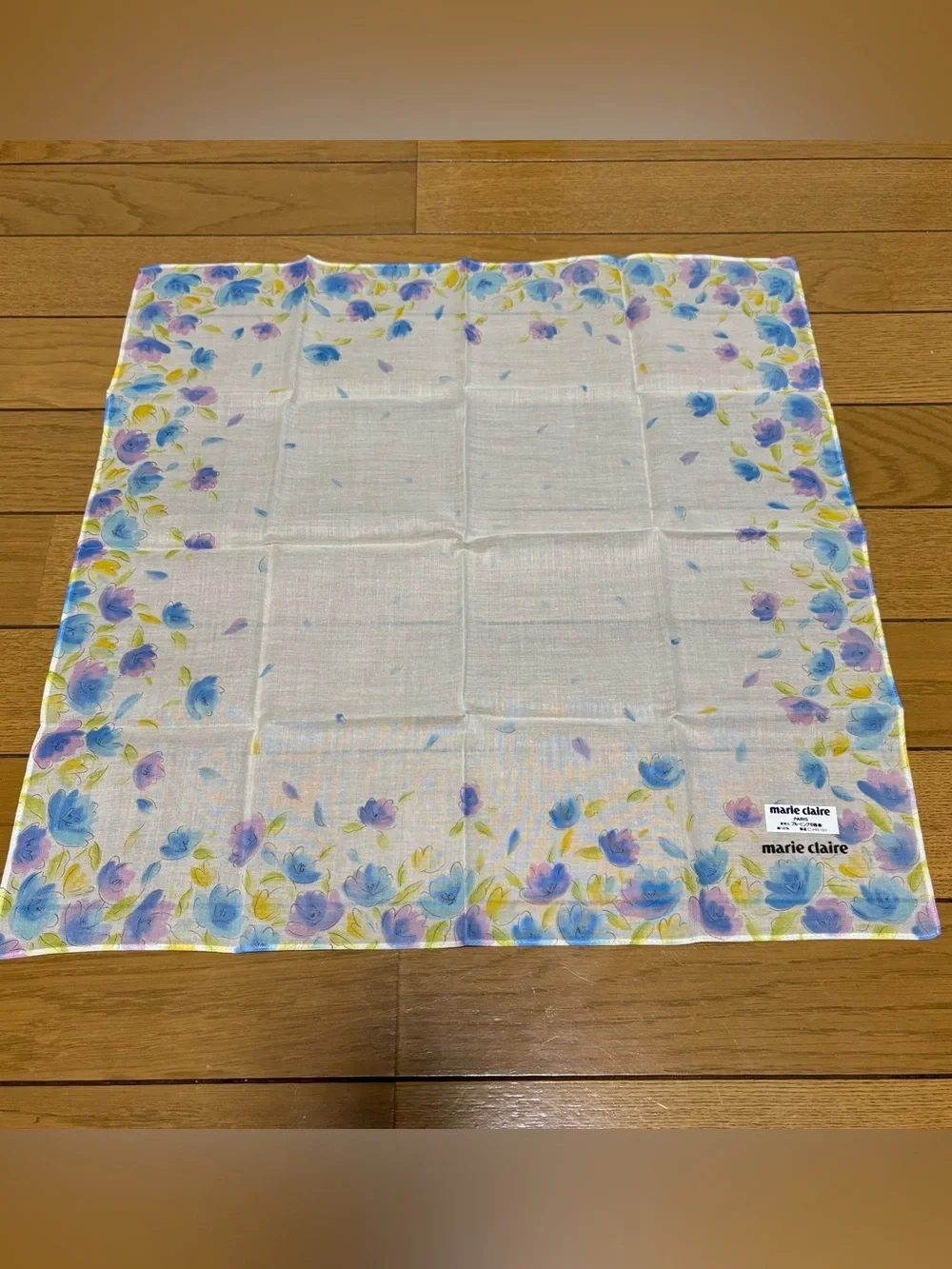 Marie Claire Floral Cotton Multicolor Handkerchief/Bandana/Scarf size 44cm 17.5”